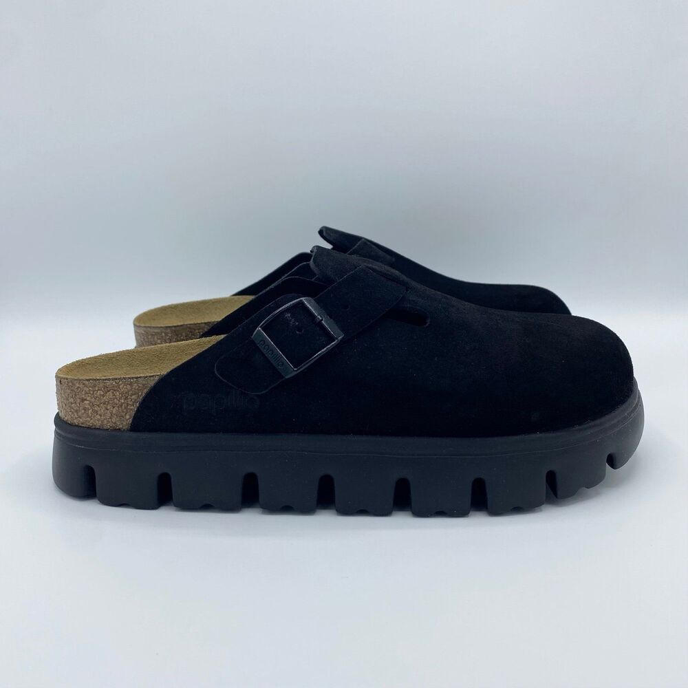 Papillio By Birkenstock Black Suede Boston Clog Size 40 / US 9 - 9.5 - Picture 10 of 13